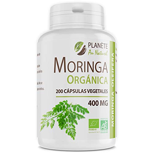 Moringa Oleifera Orgánica - 400mg - 200 cápsulas vegetales