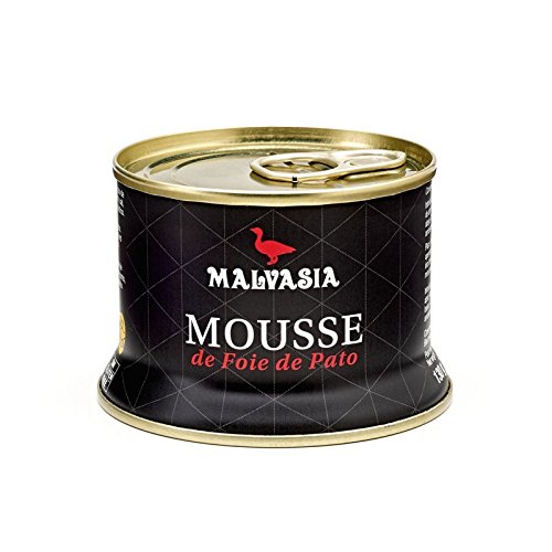 Mousse de Foie de Pato Gourmet sabor tradicional Malvasia, presentado en práctica lata abre fácil de 130 g.