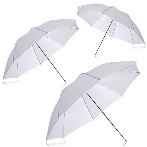 Neewer Nueva Fotografía Profesional 33"83cm iluminación del Estudio reflexivo de Flash Translucent White Umbrella Suave (Cantidad: 3)