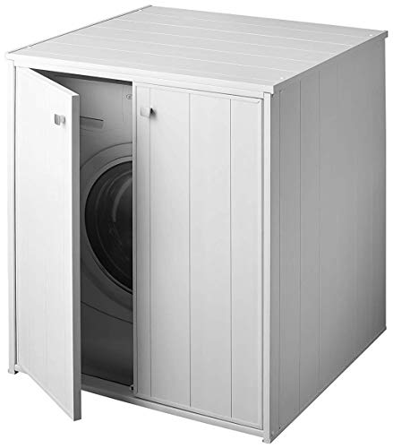 Negrari AM5013P - Mueble cubre lavadora XXL para todas las lavadoras/secadoras de mercado, blanco
