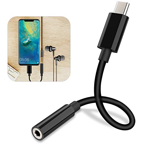 Ossky Adaptador USB C,USB Tipo C a Jack 3.5 mm para Conector Auriculares Estéreo Cable Tipo C de Audio Auxiliar de Auriculares Compatible con Xiaomi/Huawei/OnePlus/SUMSUNG,etc.（Negro）