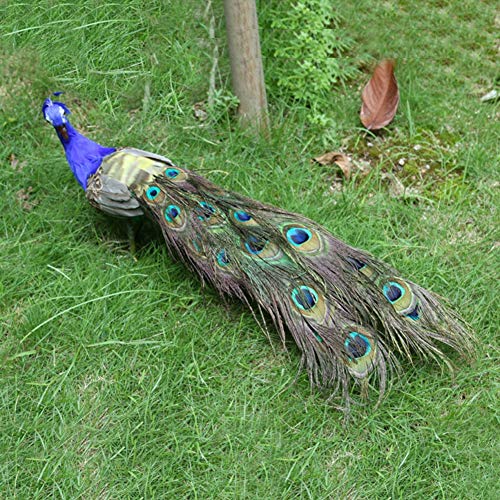 Pavo real artificial Yalatan, adornos de decoración de mesa casera de jardín, aves artesanales