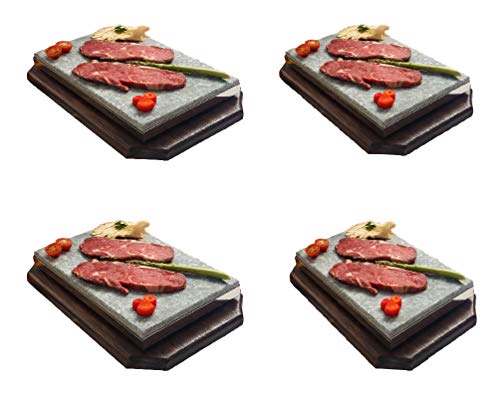 Piedra para Carne de 20x30x3 Especial Restaurante Promoción Cuatro Unidades