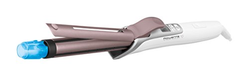 Rowenta Steam Curler CF3810 - Moldeador cabello de 25 mm, pantalla LCD, recubrimiento de cashmere Keratin y aceite de argán, hydraboost vapor, 8 temperaturas, iónico, temporizador integrado