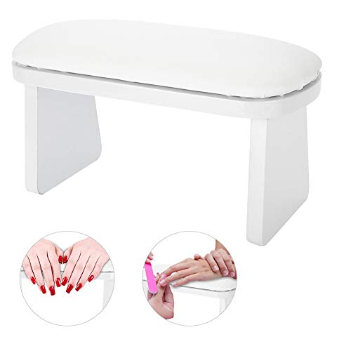 Soporte para brazos-mesa manicura silla Nail Art Leather Manicure Resto de las manos Cojín Mesa de escritorio Estación para el descanso para brazos Manicure Salon (Color : Blanco)