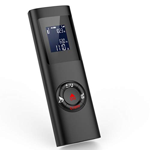 Uarter Mini Telemetro Laser 40M, Telémetro Láser Portátil Recargable por USB，M/In/Ft Medidor Laser de Distancia, Negro (negro)