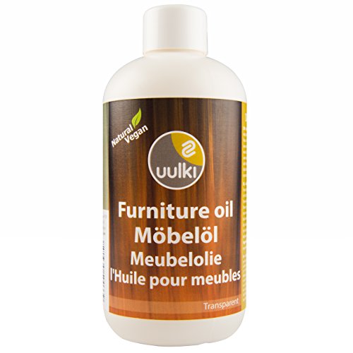 Uulki Aceite natural Aceite para muebles Cuidado de la madera - Proporciona protección desde el interior – 100% Vegetales/Veganos (250ml, incoloro)