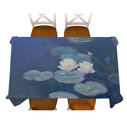 XXDD Monet-Jenny en el jardín Pintura Mantel de Lino Decorativo Impermeable Grueso Rectangular Cubierta de Mesa de Comedor Mantel de té A15 150x210cm