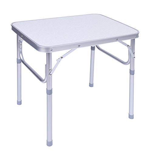 Zerone plegable, aluminio camping mesa plegable ajustable Mesa plegable escritorio Stand Tray para exterior de jardín camping picnic