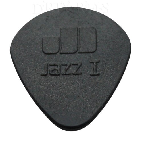 12 x Dunlop Jazz I nailon negro Stiffo Púas para guitarra presentadas / - púas de punta redonda para pizarra 1,10 mm En estuche de metal