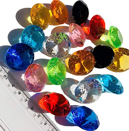 18 unidades de 30 mm grandes multicolor decoración de diamantes brillantes brillantes piedras de acrílico Piedras multicolor transparente cristal Manualidades