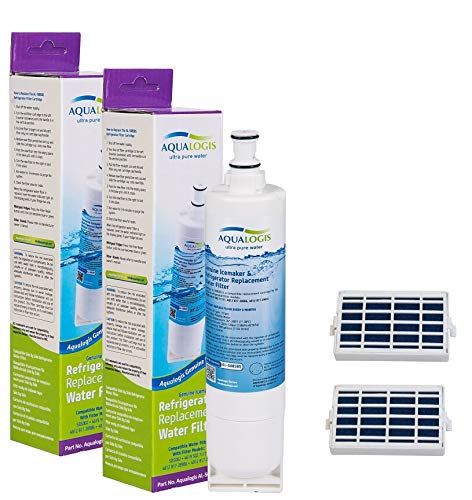 2x Aqualogis Compatible Cartucho de filtro de agua para nevera Whirlpool, Ariston, Hotpoint, Smeg sustituye a SBS002, S20BRS, 4396508 y aire Antibacterianos con Microban