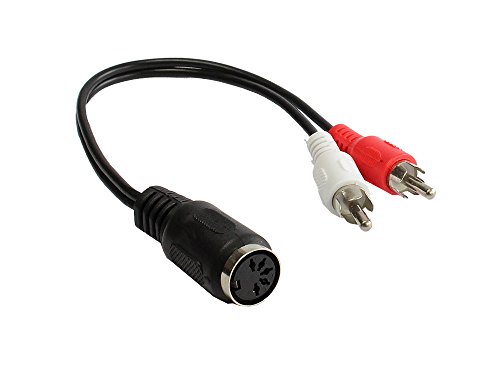 Alcasa AD-5B2CS Adaptador de Cable 2 x RCA 5-Pin DIN Negro, Rojo, Blanco - Adaptador para Cable (2 x RCA, 5-Pin DIN, Male Connector/Female Connector, 0,2 m, Negro, Rojo, Blanco)