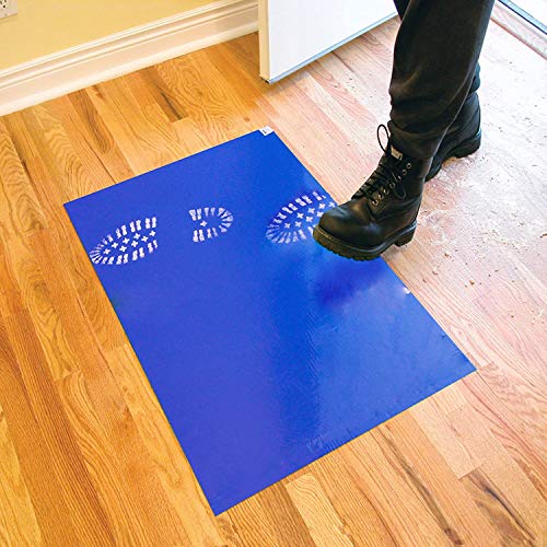 Alfombra de piso adhesiva de PVC de 30 piezas para alfombra de piso antibacteriana y a prueba de polvo azul (45 * 90 cm)