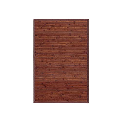 Alfombra pasillera de bambú marrón Industrial de 90x60 cm - LOLAhome