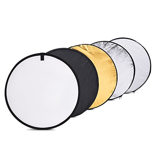 Andoer 60cm 5en1 Reflector Portatil Plegable(Oro, Plata, Blanco,Negro,Transparente)
