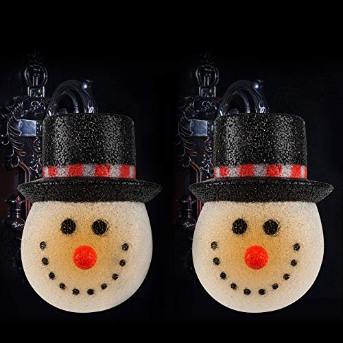 Aobp 2 piezas de Navidad muñeco de nieve porche luces cubiertas de nieve invierno estándar porche luz decoración para porche estándar decoración
