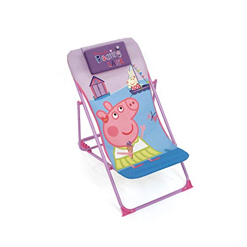 ARDITEX – Sillón de jardín/Playa Ajustable y Plegable para niños bajo Licencia Peppa Pig en Metal, tamaño: 43 x 66 x 61 cm, Tela, 61 x 43 x 66 cm