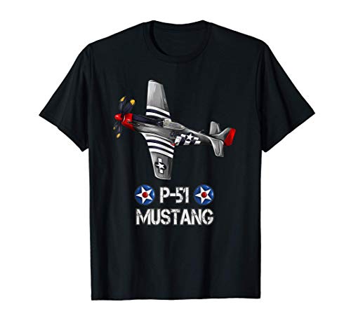 Avión de combate americano P-51 Mustang WW2 Camiseta