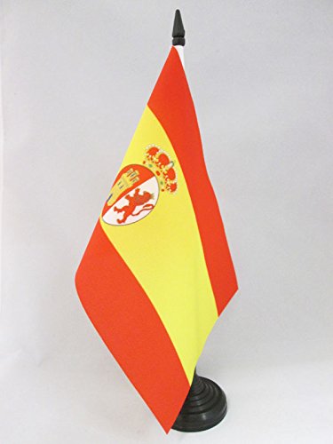 AZ FLAG Bandera de Mesa de la RESTAURACIÓN BORBÓNICA EN ESPAÑA 1785-1931 21x14cm - BANDERINA de DESPACHO ESPAÑOLA Antigua 14 x 21 cm