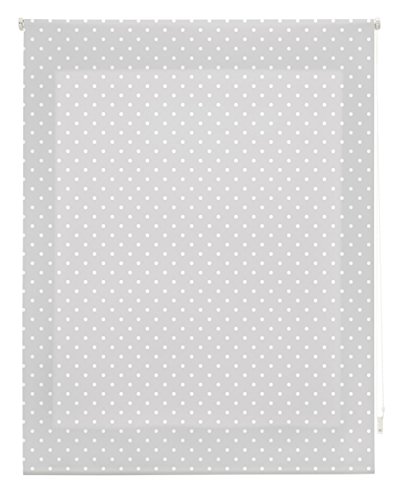 Blindecor - Estor Enrollable, Tela , Gris con motas blancas , 130 x 180 cm