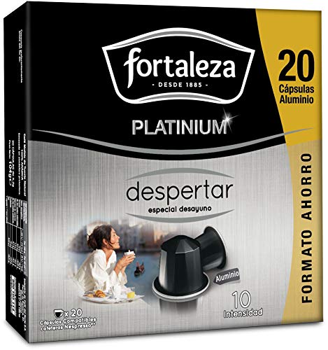 Café Fortaleza Platinium – Cápsulas Compatibles con Nespresso, de Aluminio, Sabor Despertar, Especial Desayuno, 100% Arábica, Tueste Natural, Pack 8x20 - Total 160 uds