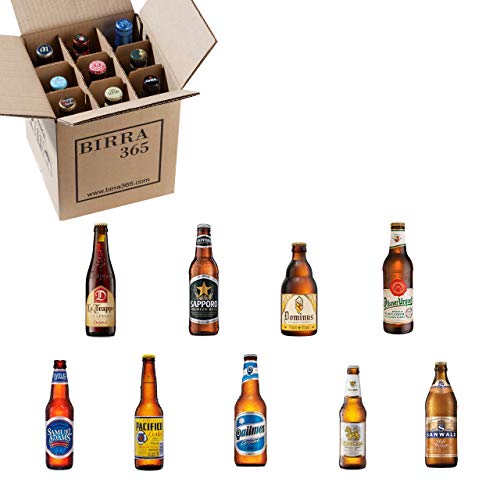 Caja selección cervezas del mundo. 9 cervezas perfectas para descubrir cervezas de Europa, Asia y América.