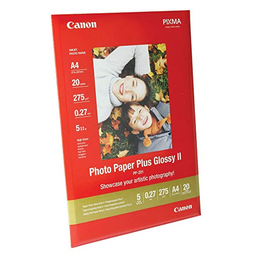 Canon consumible papel fotográfico con brillo plus II PP-201 A4 20 hojas