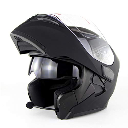 Casco Bluetooth para motocicleta Flip Up Motocicleta Kask Bt Casco Moto Viseras dobles Casque Motor Bike Capacete Dot Flip Helmet con Bluetooth