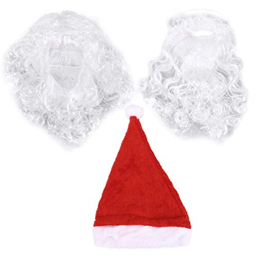 Dabuty Onlinr, S.L. Pack Sombrero de Papa Noel con Barba y Peluca Incluidas para Navidad. Disfraz Papa Noel Navidad Atuendo Santa Claus Costume. Pack Papa Noel.