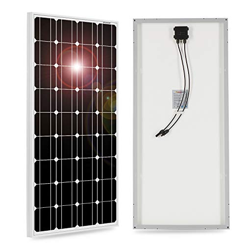 DOKIO Panel solar monocristalino de 100 W, 12 V, con cable solar para autocaravana, camping, casa de jardín