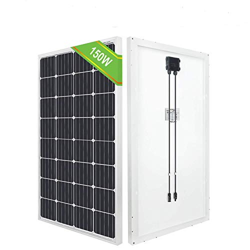 ECO-WORTHY 12V 150W Mono Panel Generan 0.6Kwh / día, Solar Para Sistema Fuera de la Red Carga de la Batería de Camper Van Trailer y Más