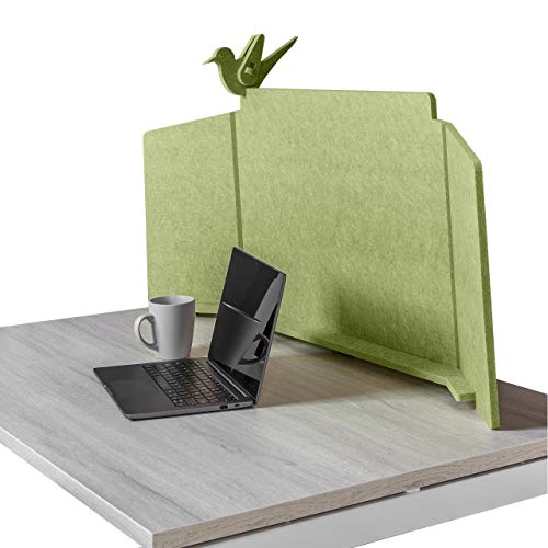 ECObird - Separador de Oficina - Organiza, Personaliza y Protege tu Espacio de Trabajo, Divisor Eco-Friendly para Escritorios, 108 x 49 cm - Verde