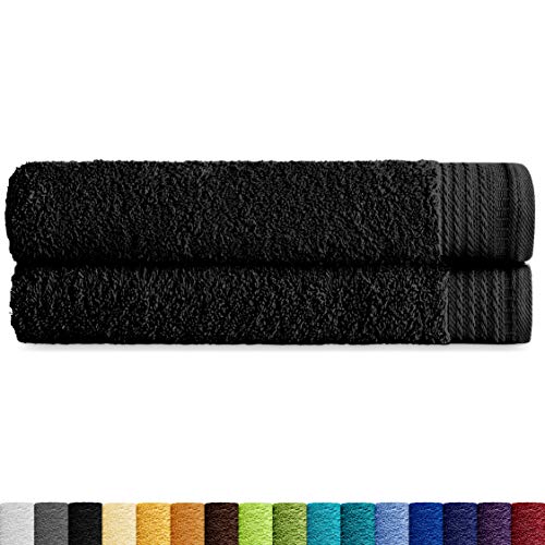Eiffel Textile Packs de Toallas Calidad Rizo 600 gr, Algodón Egipcio 100%, Negro, Sabana 100x150 cm, 2 Unidades