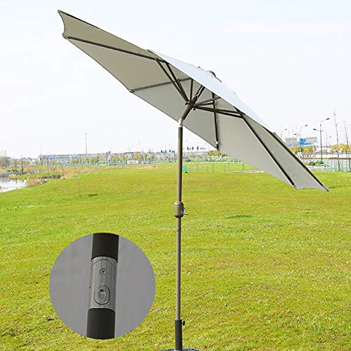 Erru Parasol Jardin Sombrilla para Mesa de Patio al Aire Libre/Jardín, Sombrilla Gris Impermeable con Inclinación y Manivela, Ø 8,8 Pies/ 2,7m, Fácil de Instalar (Color : Gray)