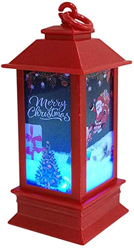 Farol de nieve LED de Papá Noel, farol de nieve para decoración de Navidad, Papá Noel, linterna, farol de agua, botón, batería, Papá Noel