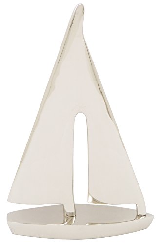 Générique 0210AL Objeto de decoración, diseño de velero Modelo de Aluminio niquelado, 10 x 16 x 3,5 cm