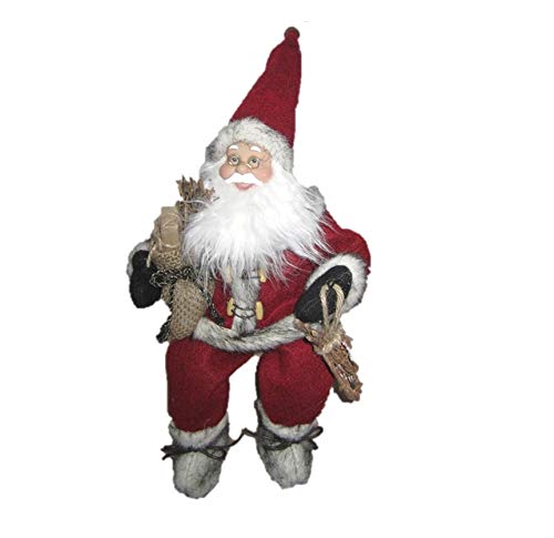 Gerimport Papá Noel Santa Claus Sentado con Saco decoración Navidad 30cm