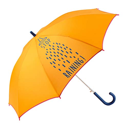 GOTTA Paraguas Infantil niño/niña. Antiviento y automático. Dibujo Lluvia - Stop Raining (Naranja)