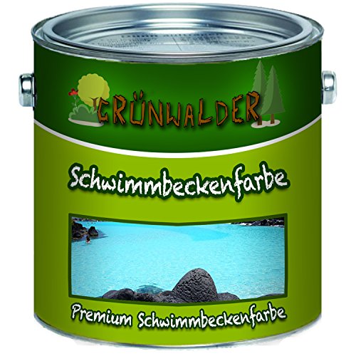 Grünwalder Premium 2K - Pintura para piscina (plástico y poliéster, incluye endurecedor, 2 componentes en azul, blanco, verde y todos los RAL (10 L, azul)