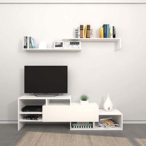 Homemania - Theta Design - Mueble para TV - Línea Fenice - Color Blanco