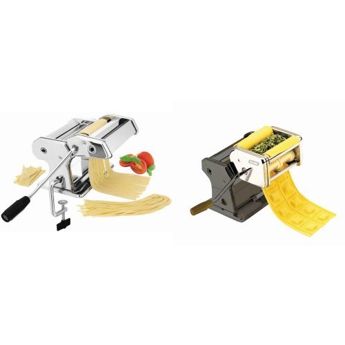 Ibili - Máquina para pasta fresca, 21,4 x 17,8 x 14 cm + accesorio de raviolis