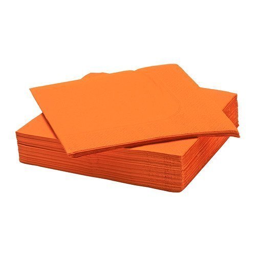 Ikea Fantastisk Servilletas de papel, naranja, 50 unidades, 40 x 40 cm, 1 unidad