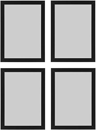 Ikea Marco de Fotos Fiskbo, A4, 21 x 30 cm, Negro, 4 Piezas, cartón, aglomerado, película, plástico de poliestireno, Pintura acrílica, Negro, 21x30cm