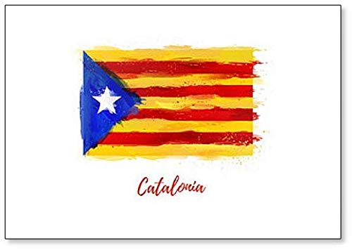 Imán para nevera con diseño de bandera de Cataluña