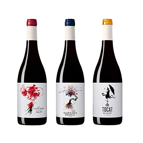 Jaspi Negre, Samsara Priorat y Tocat de l'Ala Negre – D.O. Montsant/Priorat/Empordà – Pack 3 botellas de vino – Crianza 3 a 12 meses – Selección Vins&Co – 750 ml