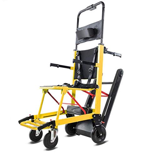 La silla de ruedas eléctrica plegable puede subir escaleras. Silla de ruedas portátil. Viaje ligero, para discapacitados y ancianos. Sube y baja la escalera completamente automática.,Amarillo