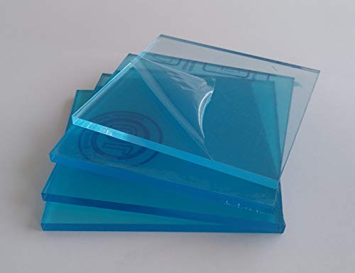 Laserplast 4 X Metacrilato transparente 3 mm. 10 x 10 cm. - Diferentes tamaños (100x100, 100x70, 50x50, 30x30) - Plancha de Metacrilato - Placa acrílico transparente