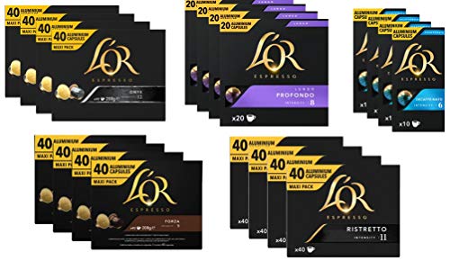 L'OR Coleccion de variedad de Cafe Espresso - Cápsulas de café de aluminio compatibles con Nespresso (R) - 20 paquetes de cápsulas (600 bebidas)