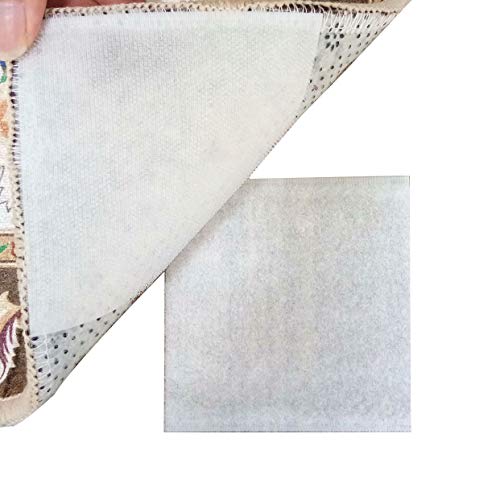 LumenTY 12 pares de anclajes para alfombra gancho antideslizante pegamento pegatinas cinta adhesiva de para dormitorio sala de estar cocina – Blanco